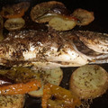 El cooksnap de Cristina Rubio Linares cuando hizo Lubina al horno con patatas y verduras.