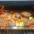 El cooksnap de raquel cuando hizo Paletilla de cordero al horno con hierbas aromáticas y guarnición de gajos de patata y tomate asados.