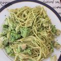 El cooksnap de Sara Lopez cuando hizo Espagueti con brócoli y pollo.