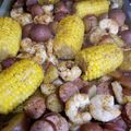 Clayton's cooksnap of when they made One Sheet Sausage and Shrimp.