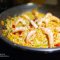 El cooksnap de Zaida TC @alquimiasfood cuando hizo Noodles de arroz con verduras y gambas.