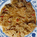 El cooksnap de Merche MR cuando hizo Solomillo de cerdo a la soja con setas y noodles de arroz.