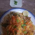 Shabbir Dalal's cooksnap of when they made Beef Biryani.