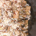 El cooksnap de Marvi cuando hizo Arroz blanco con champiñones y gambas.