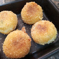 El cooksnap de Cynthia (Peti) cuando hizo Bombas de papas crocantes sin tacc rellenas de jamón y queso.