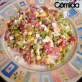 El cooksnap de Luz Torres cuando hizo Guisantes salteados con jamón y huevo.