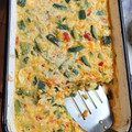 El cooksnap de Natalia Yarussi cuando hizo Tortilla de zapallitos y zanahoria rellena con queso y huevo.