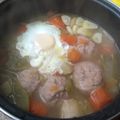 El cooksnap de Catlos cuando hizo Sopa con albóndigas y patatas.