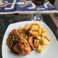 El cooksnap de Lore cuando hizo Pollo Arvejado con papitas fritas.