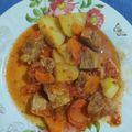El cooksnap de Shayni Gonzalez cuando hizo Bondiola a la cacerola con verduras.
