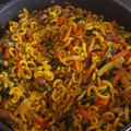 El cooksnap de Gema Pérez cuando hizo Tallarines con pollo y verduras.