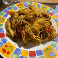 El cooksnap de Victor Alonso cuando hizo Fideos chinos con pollo y verduras.