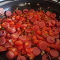 El cooksnap de Ana Angel cuando hizo Salchichas a la mexicana.