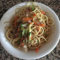 El cooksnap de Sabela cuando hizo Espaguetis con verduras y salsa de soja.