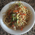 El cooksnap de Sabela cuando hizo Espaguetis con verduras y salsa de soja.
