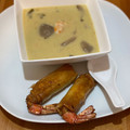 El cooksnap de Victoria cuando hizo Tom Yam Kung - sopa de langostinos y leche de coco.