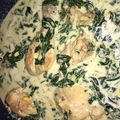 El cooksnap de Jeniffer Garcia cuando hizo Pollo en crema con espinacas y elote.