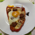El cooksnap de henar cuando hizo Pimiento verde con jamón, queso y huevo en Air fryer.