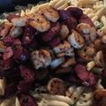 alfred delce's cooksnap of when they made Sausage and shrimp fettuccine alfredo.