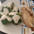 El cooksnap de Enrique Miguel Carnicero cuando hizo Dorada y brócoli con salsa de yogur. Airfryer y microondas.