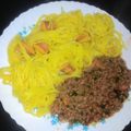 Little Kitten's cooksnap of when they made Spaghetti stocked in smokies.
