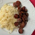 Cooksnap de Rui Barbosa quando cozinhou Salsichas frescas no forno com massa com natas.