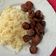 Cooksnap de Rui Barbosa quando cozinhou Salsichas frescas no forno com massa com natas.