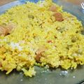 El cooksnap de Noelia Bergé cuando hizo Arroz amarillo con salchichas.