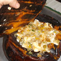 El cooksnap de Dan Barreto @elhornodeeloy cuando hizo Zapallo relleno vegetariano a la parrilla.