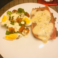 El cooksnap de Marian cuando hizo Milanesas (SIN pan rallado) a la napolitana con ensalada tibia de calabazas.