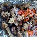Eugine 's cooksnap of when they made Mbuzi Choma with Kachumbari.