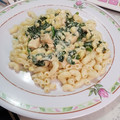 El cooksnap de Lrc Bren cuando hizo Pollo en crema con espinacas y elote.