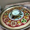 pinky makhija's cooksnap of when they made Charnamrit.