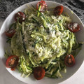 El cooksnap de pelepa cuando hizo Pasta de calabacín al pesto (crudivegano).