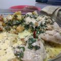 El cooksnap de Carla Robledo cuando hizo Pollo con crema al verdeo y papas.