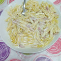 El cooksnap de Mery cuando hizo Espaguetis carbonara.