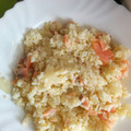 El cooksnap de Rafricana cuando hizo Arroz frito con salmón ahumado.