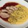El cooksnap de Daniel González cuando hizo Solomillo de cerdo con puré de calabaza y caramelo de vino tinto.