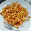 El cooksnap de Mar Zamo cuando hizo Garbanzos compuestos con pechuga de pollo y papas fritas.