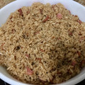 El cooksnap de Charlie cuando hizo Arroz con cebolla y tocineta (bacon - tocino).