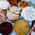 Ramaben Joshi's cooksnap of when they made Gujarati festive thali.
