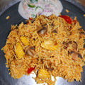 Dhivya's cooksnap of when they made குக்கர் தம் காளான் பிரியாணி.