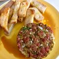 El cooksnap de Irene-Guirao cuando hizo Steak tartar.