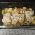 El cooksnap de meryrl cuando hizo Bacalao al horno con patatas panaderas, "al gusto luso-charro".