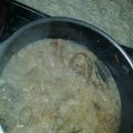 El cooksnap de Nestor Leon cuando hizo Pollo al vino con salsa de champiñones.