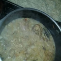 El cooksnap de Nestor Leon cuando hizo Pollo al vino con salsa de champiñones.