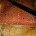 El cooksnap de Guillermo Beccaccini cuando hizo Salmón marinado con ginebra y enebro (gravlax with gin).