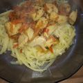 El cooksnap de Alejandra Gomez cuando hizo Chop suey de pollo con spaghettis.