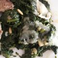 El cooksnap de encarni cuando hizo Espinacas con queso curado, cabra y piñones.