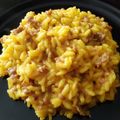 il Luisa e Samuele quando ha preparato Risotto zafferano e salsiccia